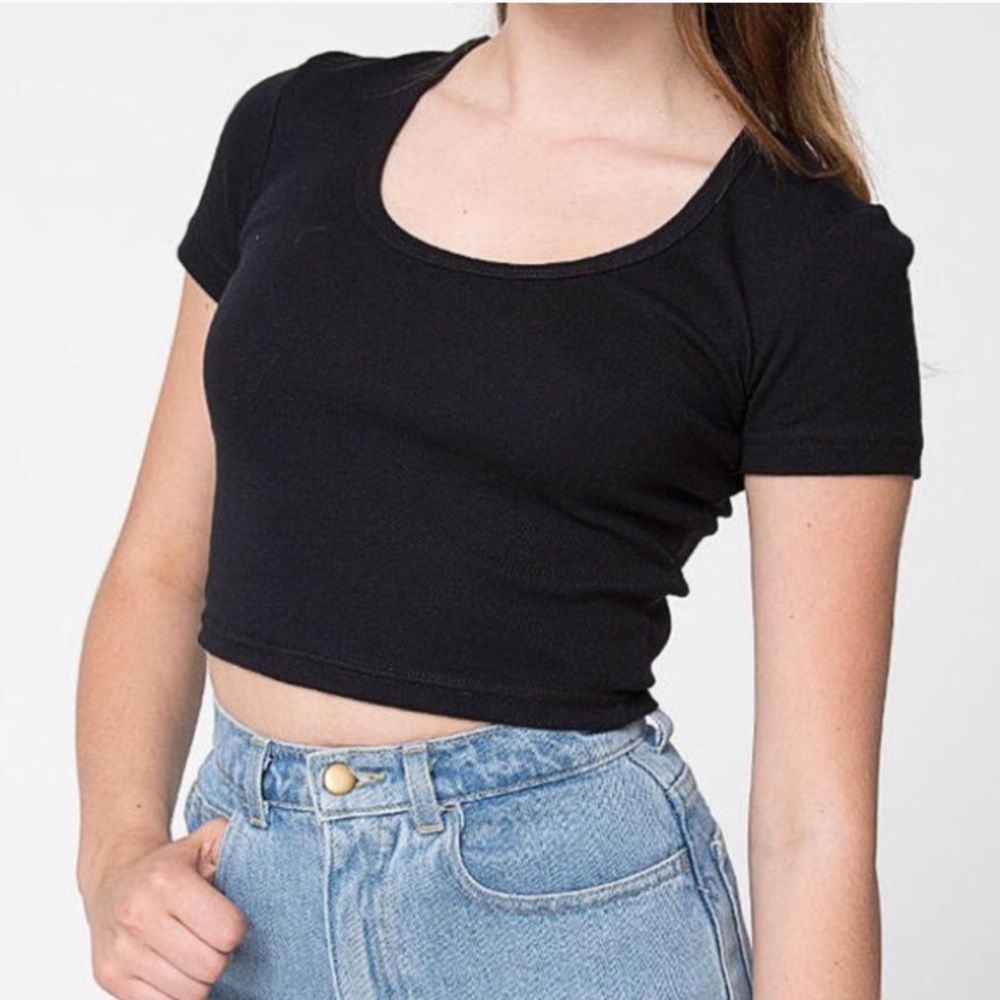 American Apparel Baby Rib Crop Tee